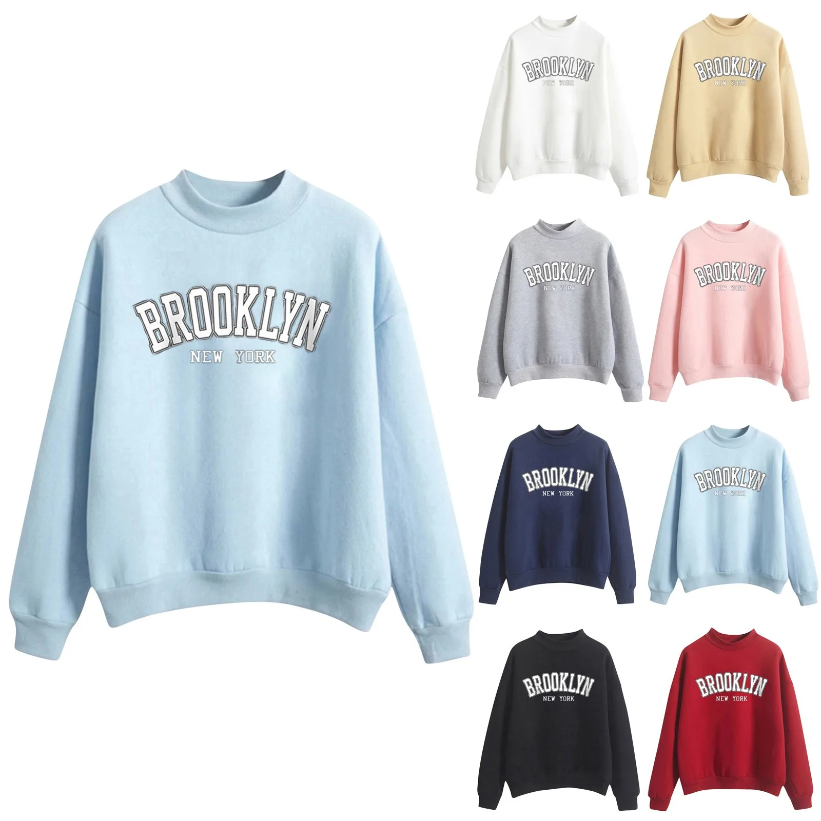 

Women Letter Printed Casual Sweatshirts Loose Fitted Workout Hoodies Solid Color Keep Warm Pullover Tops 2024 толстовка женская