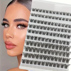 10 Rows Individual Cluster Eyelash - Natural Eyelash Extensions 8-16MM Mixed Length D Curly Individual Eyelash Clusters -40D