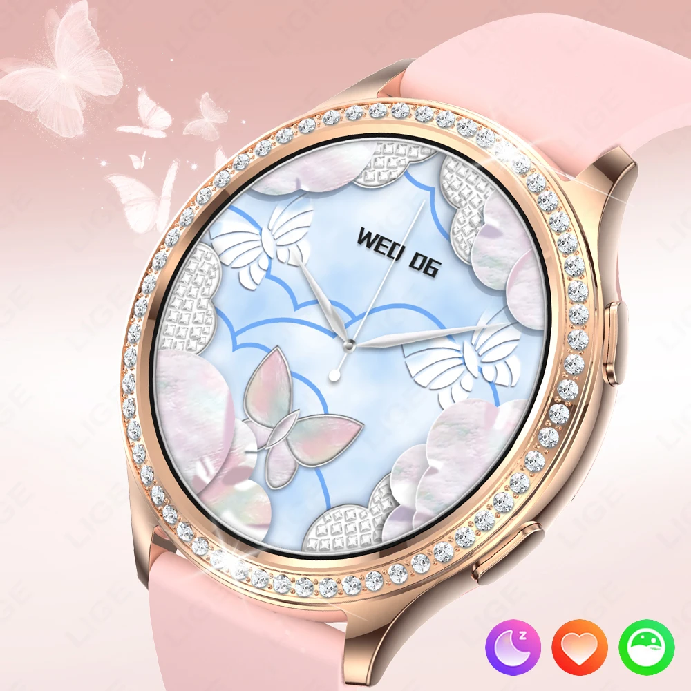 

LIGE Fashion Ladies Smart Watch Luxury Women Bluetooth Call Wristwatch Waterproof Blood Pressure Fitness Tracker Bracelet Watch