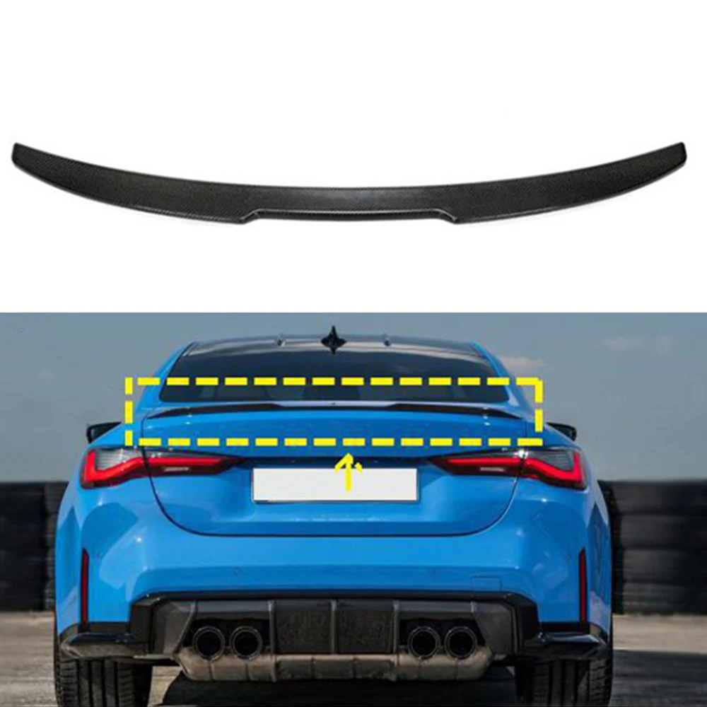 For BMW 4 Series G22 425i 430i Coupe Carbon Fiber Material Rear Trunk Ducktail Lip Spoiler Wings M4 Style Tuning Accessories