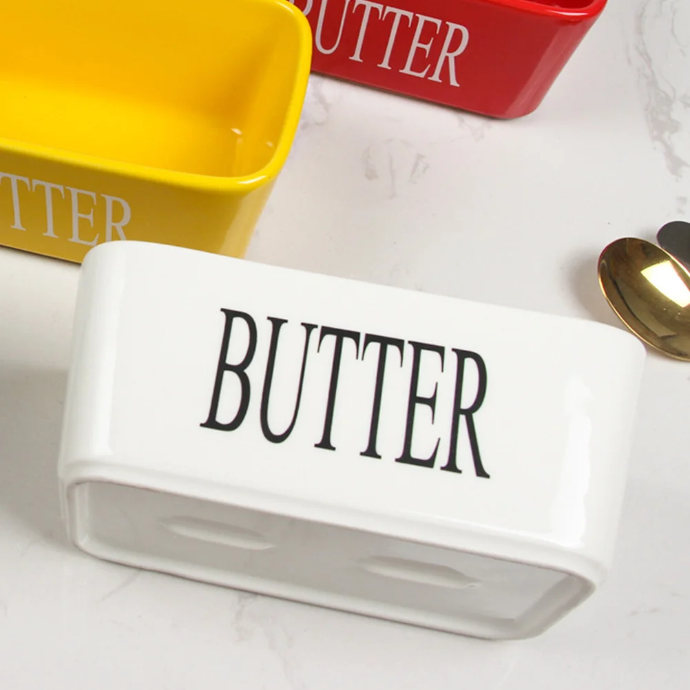 

Elegant Ceramic Butter Dish Rectangle Design Multipurpose Kitchen Cheese Box Practical Gift Idea Hand Butter Churner
