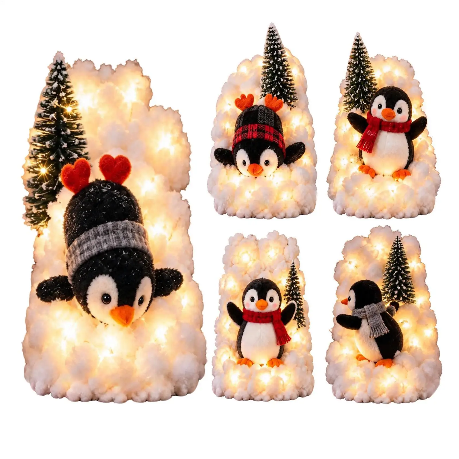 Christmas Staircase Decorations Christmas Banister LED Sliding Penguin Sliding Penguin Staircase Decoration for Apartment Indoor