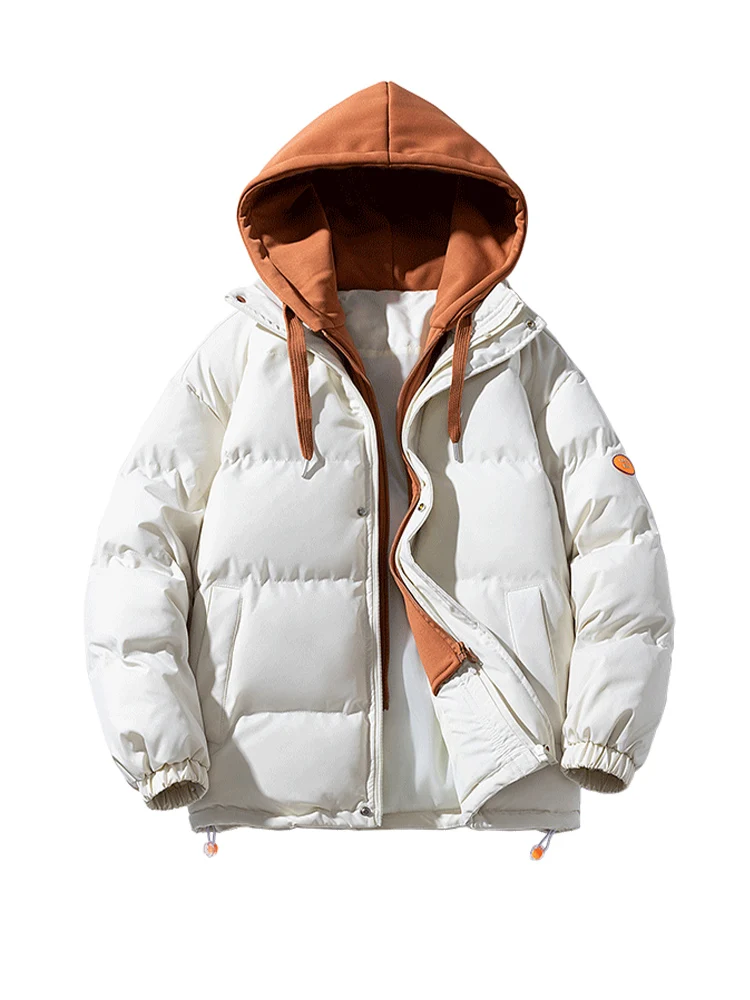 

Couple's Thiened Cotton Jaet Hooded Winter Coat Youth Trendy Brand Warmth Outerwear for Men And Women