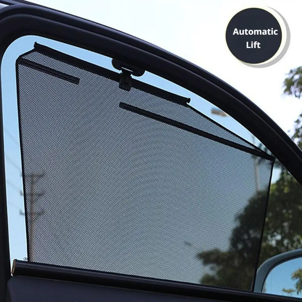 Retractable Car Side Window Sunshade Summer Heat Insulation Auto Roll Up UV Protection Curtain Universal Sun Visor Blind Mesh