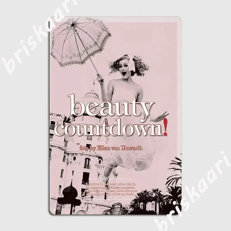 Beauty Countdown Poster Metal Plaque Retro Party Wall Decor Pub Tin Sign Poster