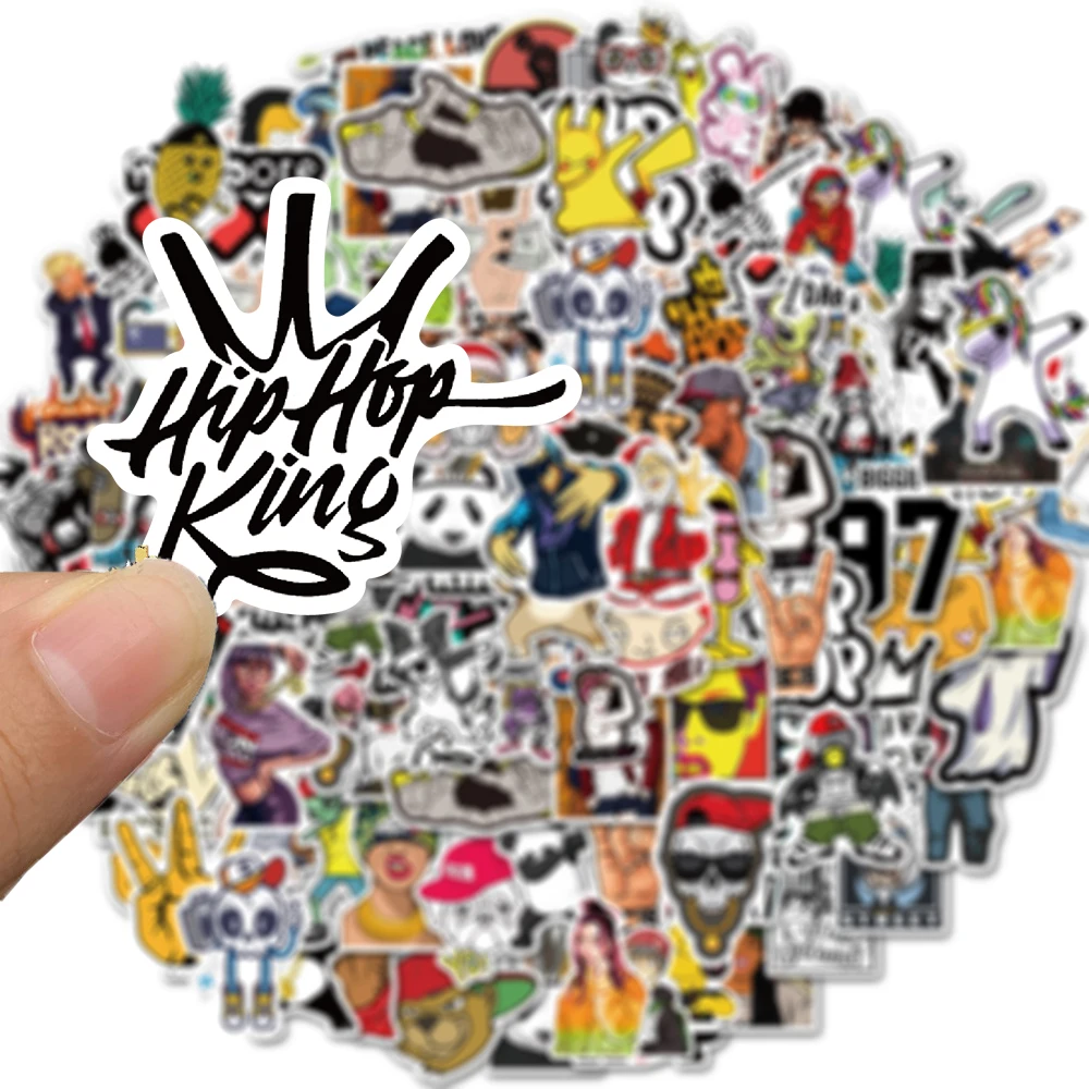 50/100Pcs Pop Hip Hop Style Cartoon Stickers Funny Decals for Guitar Bike Car Helmet Skateboard Graffiti Sticker Kids Toys