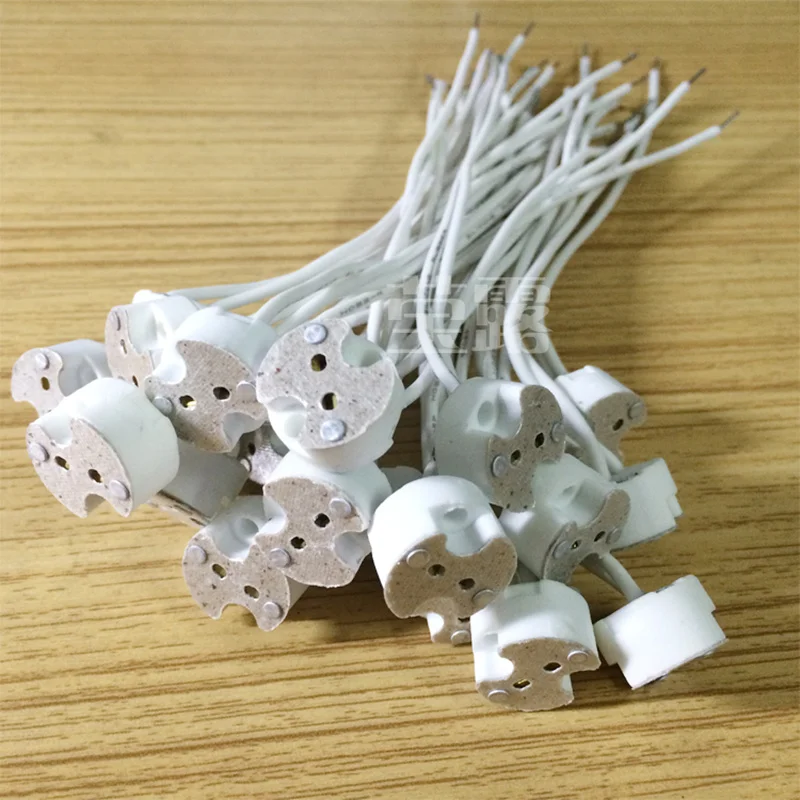 5PCS LED Lamp Socket Holder Base Halogen with Wire Miniature Bi-pin Base, Gu5.3 Mr16, Mr11 GU10 G9 G4 Base Socket