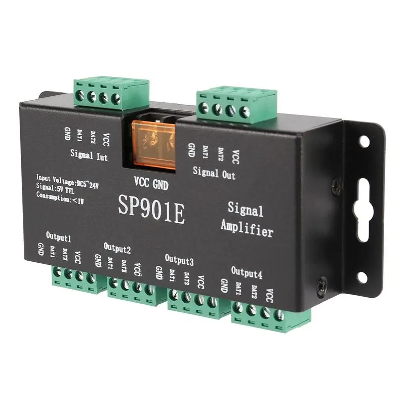 Усилитель-повторитель сигнала SPI 3X SP901E для светодиодных пикселей WS2812B, WS2811, WS2813, SK6812, WS2815, WS2801, SK9822 и других RGB-модулей
