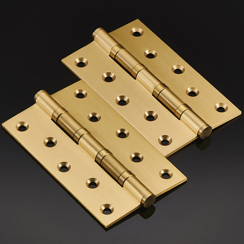 

High-end European 3PCS 5Inches Solid Brass Heavy Door Hinges 3mm Thicken Wood Gate Door Hinges Bearing Silent Door Hinges+Screws