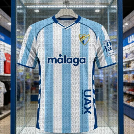 Nueva Camiseta de Fútbol 2026 del Málaga CF, Impresión 3D, para Adultos, Estilo Deportivo, Familiar, Verano, Secado Rápido, Suave, Cómoda, Ligera, Ropa de Playa