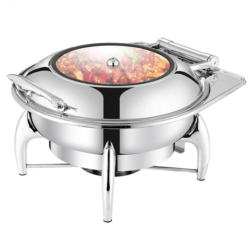 Imagem -06 - Round Gold Chafing Dish Grupo Uso do Casamento Pratos Buffet Fogão Bell Dome Soup Food Warmer Party Hotel Aço Inoxidável