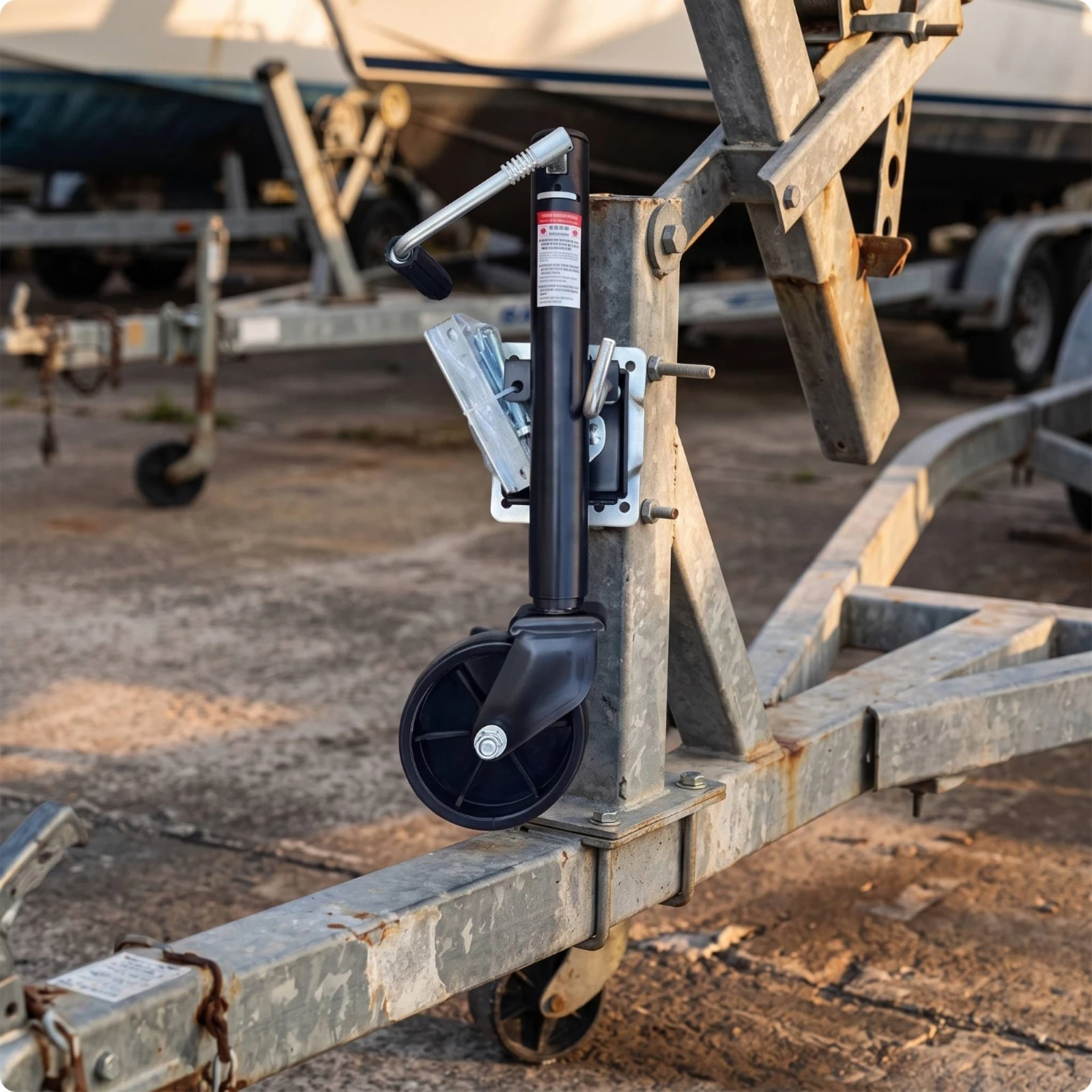 Trailer Jack Wheel Side-Mount Trailer Jack Wheel with Hardware Swivel Foldable for Utility Trailers, Towing