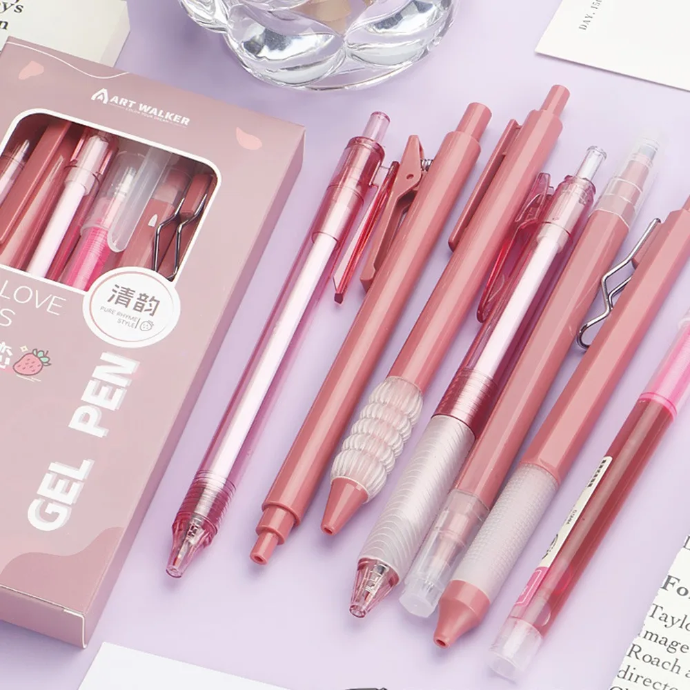 7Pcs/Set Creative Quick-Drying Ink Gel Pen Student Specific ST Tip Ballpoint Pen Gift Neutral Pen School Office