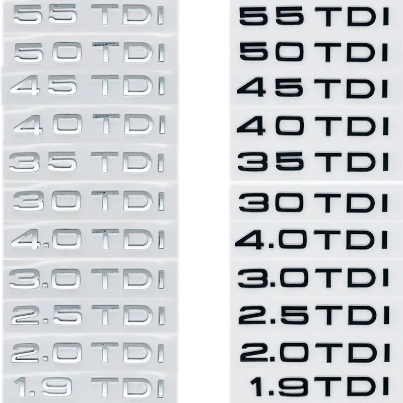

3D ABS Emblem for Audi 2.0TDI 2.5TDI 3.0TDI 35TDI 40TDI 45TDI 50TDI Fit A1 A3 A4 A5 A6 A7 A8 Q2 Q3 Q5 Q7 Car Trunk Badge Sticker