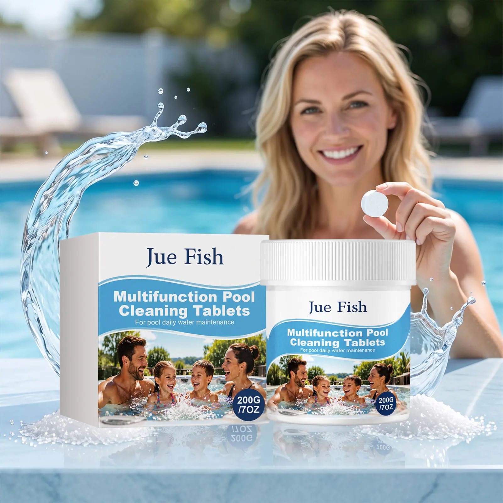 Magics Pool Cleaner For Crystals Clear Water Long-Lasting Algaecide Clarifier UV Protected For Sunlight Summer Water Party