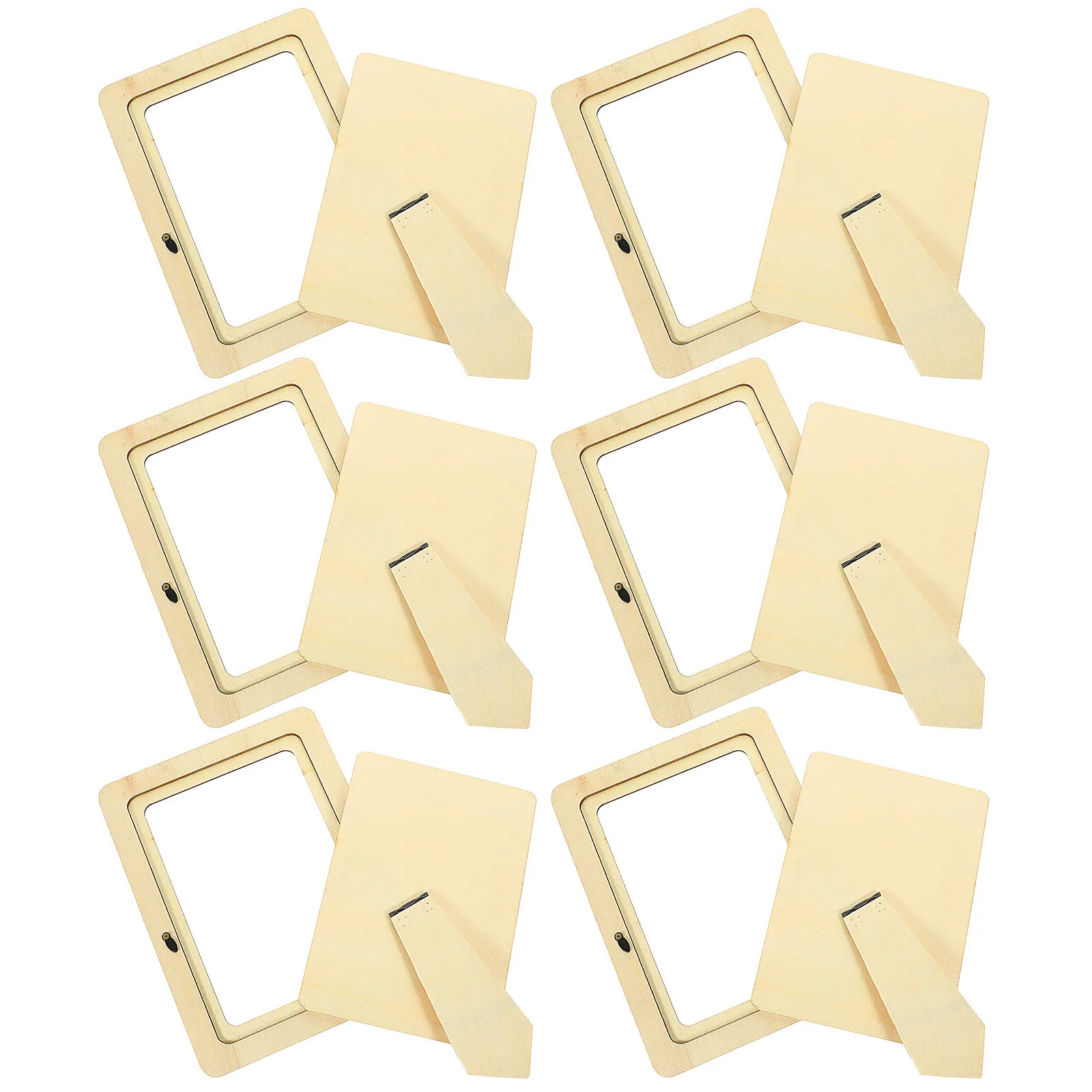 

6Pcs DIY Photo Frame Wooden Mold Kids Handmade Clay Craft Kit Photo Holder Educational Supplies Kids Educational Plaything