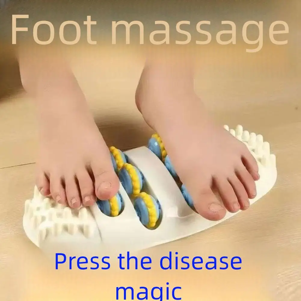 

4-Row Foot Massager Roller, ABS Material Muscle Relaxation Tool for Fitness & Yoga, Effective Foot Tension Relief Massager