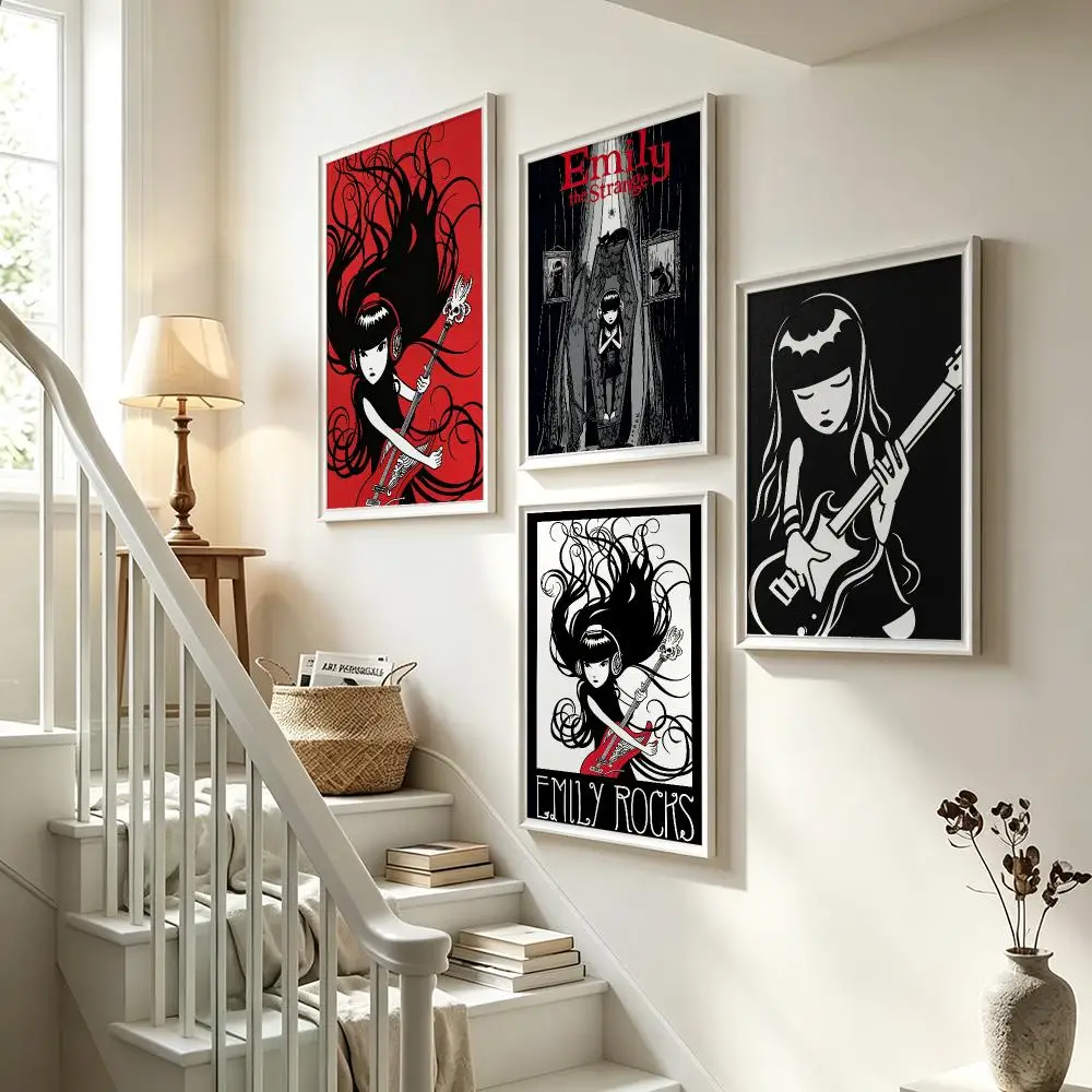 art Emily the Strange Poster Poster HD Waterproof Self-adhesive Art Print Wall Decor for Bedroom Living Room Gift