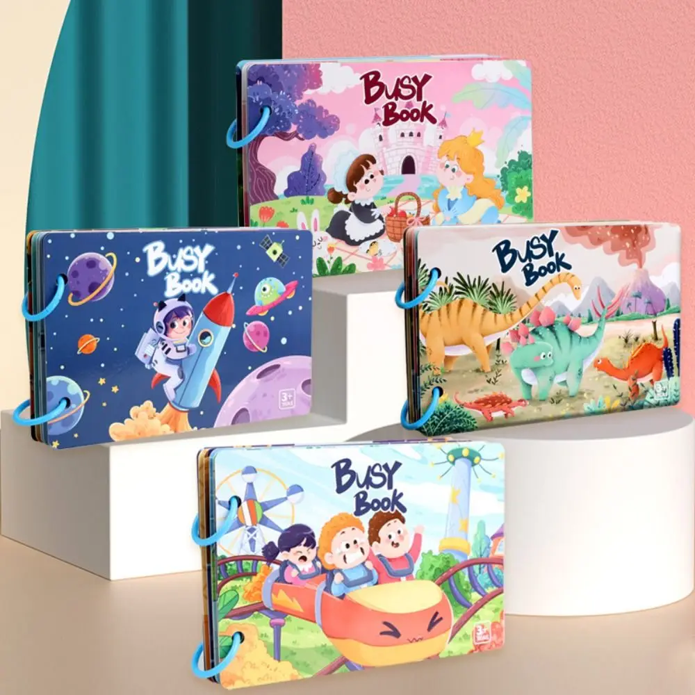 Montessori Busy Sticker Book Enlightenment Educational DIY Kids Quiet Book Cartoon Interactive Matching Puzzles Game Preschool