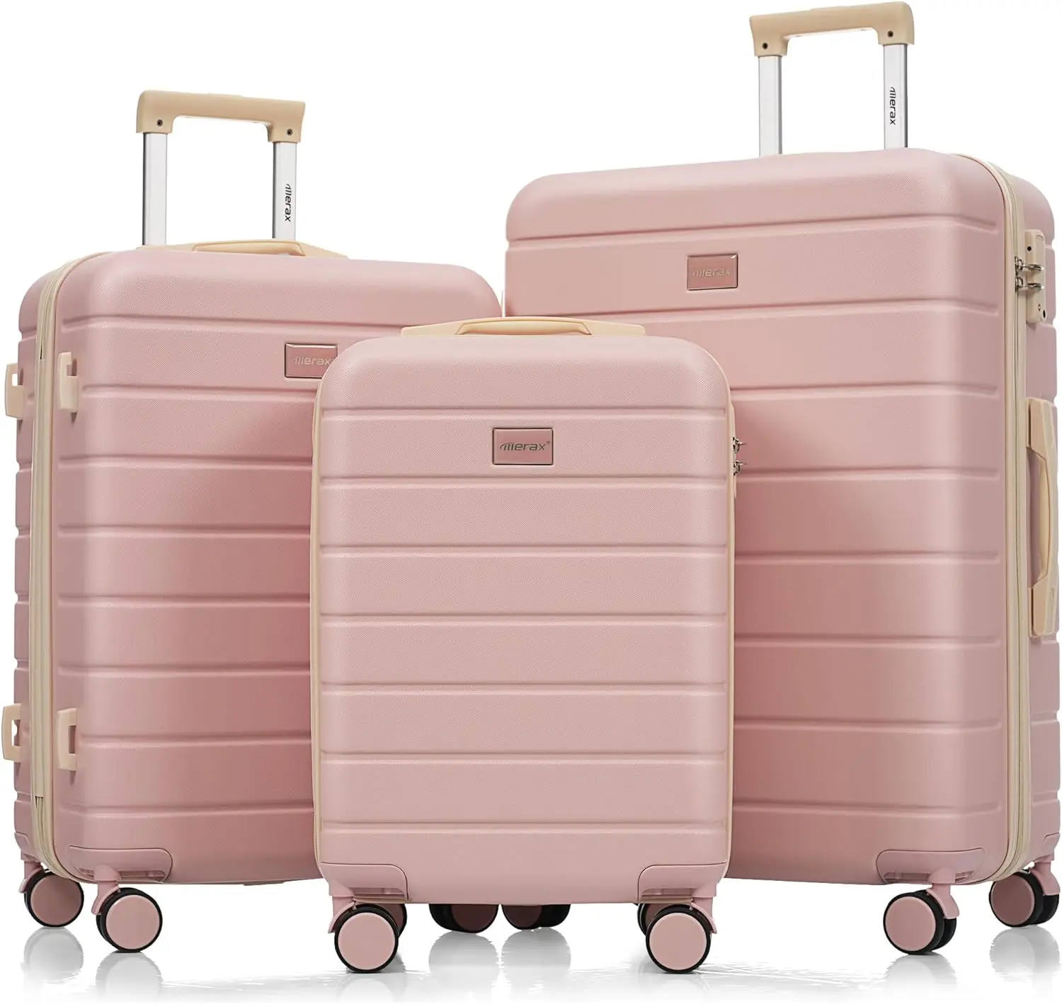 

3-Piece ABS Hardside Luggage Set with Spinner Wheels and TSA Lock, Durable Travel Suitcases for Easy Mobility