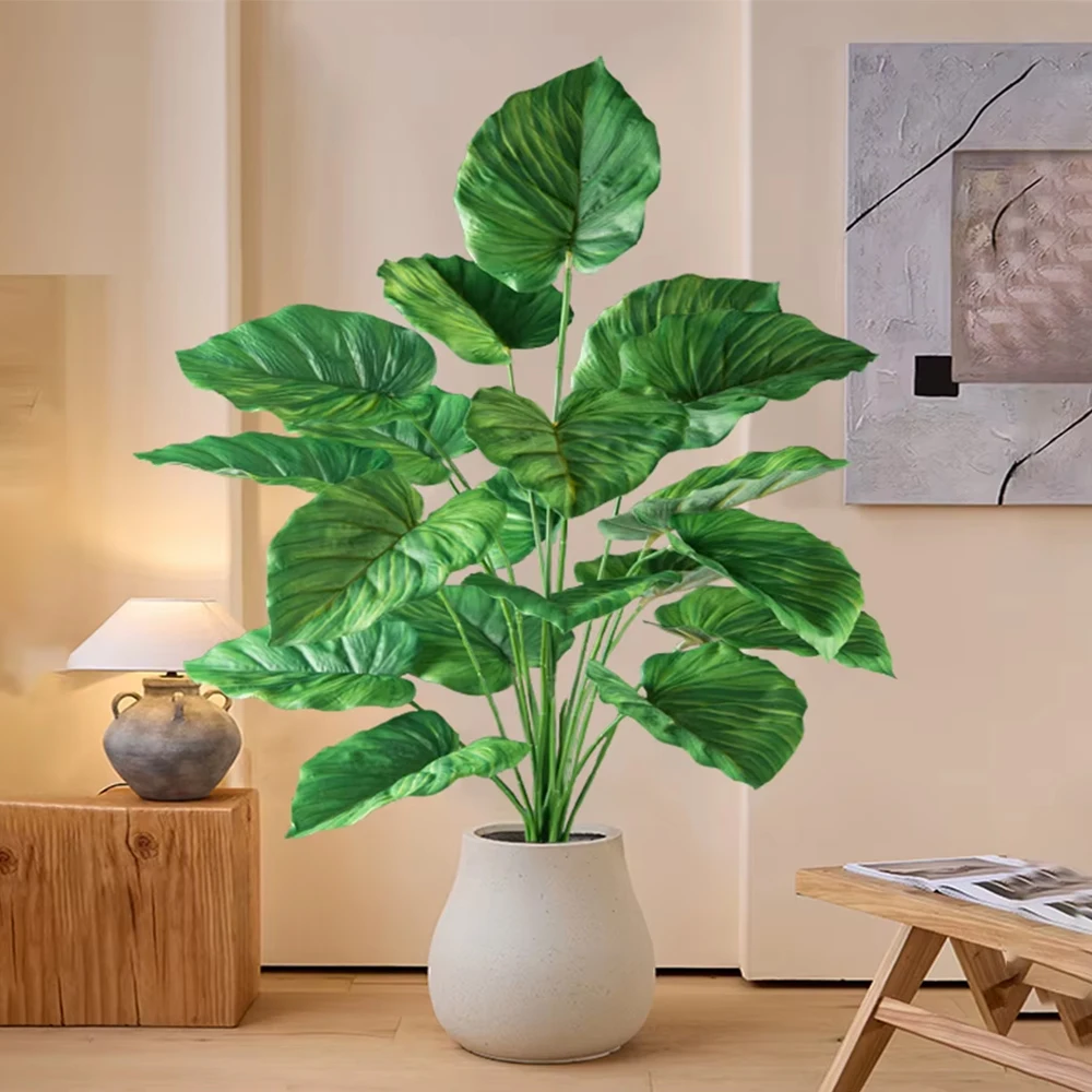 47–75 cm künstlicher Palme, große gefälschte Monstera-Pflanzen, künstliche Baumblätter, Schildkrötenblätter aus Kunststoff für Zuhause, Büro, Hochzeitsdekoration