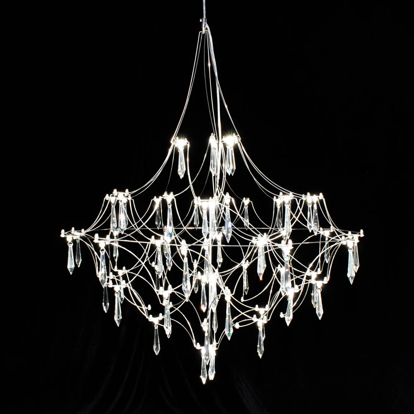 

Starry Crystal Chandelier Living Room Light Luxury Modern Hotel Villa Duplex Floor Bedroom Restaurant Fireflies Chandelier
