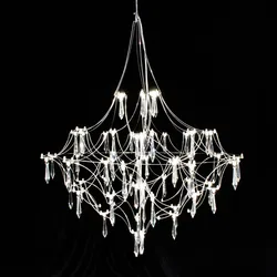 Starry Crystal Chandelier Living Room Light Luxury Modern Hotel Villa Duplex Floor Bedroom Restaurant Fireflies Chandelier