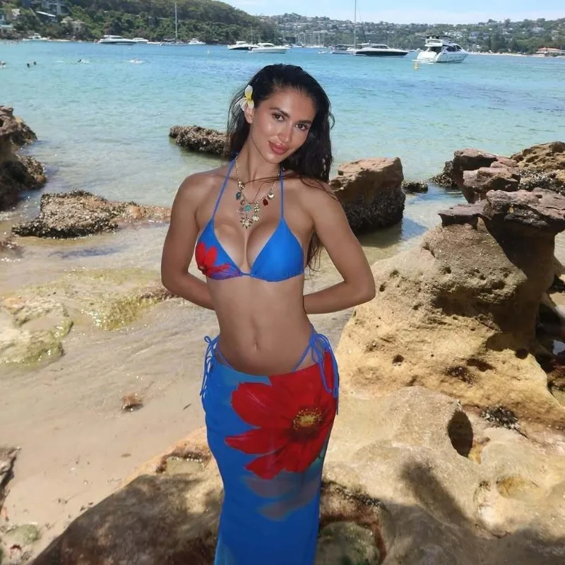 

Сексуальные синие бикини с цветочным принтом, сексуальные женские купальники, женский купальник, комплект бикини, купальный костюм, купальные костюмы, пляжная одежда, бикини