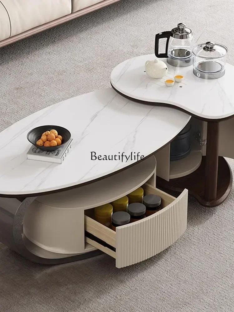 1zLight Luxus-Felsplatte Wohnzimmer Home Office Balkon kleine Wohnung moderne Kung-Fu-Teezubereitung integriert