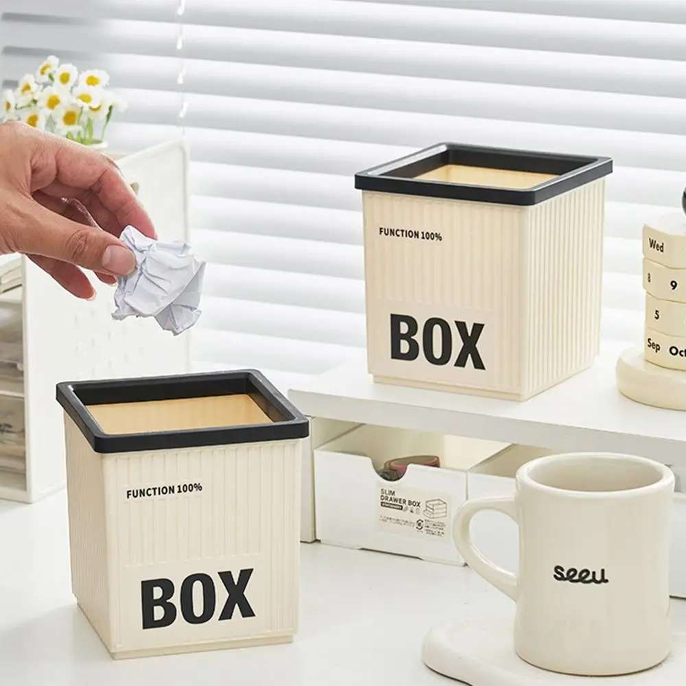 Multifunction Desktop Storage Box Large Capacity Stationery Storage Case Makeup Brush Organizer Mini Desktop Trash Can