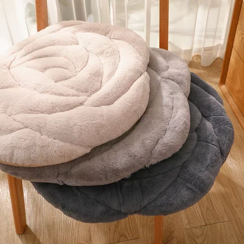 Office Sedentary Artifact Chair Cushion Petals and Flower Are Soft and Cushioned Romantic Rose Shaped Plush Seat Cushion Mat
