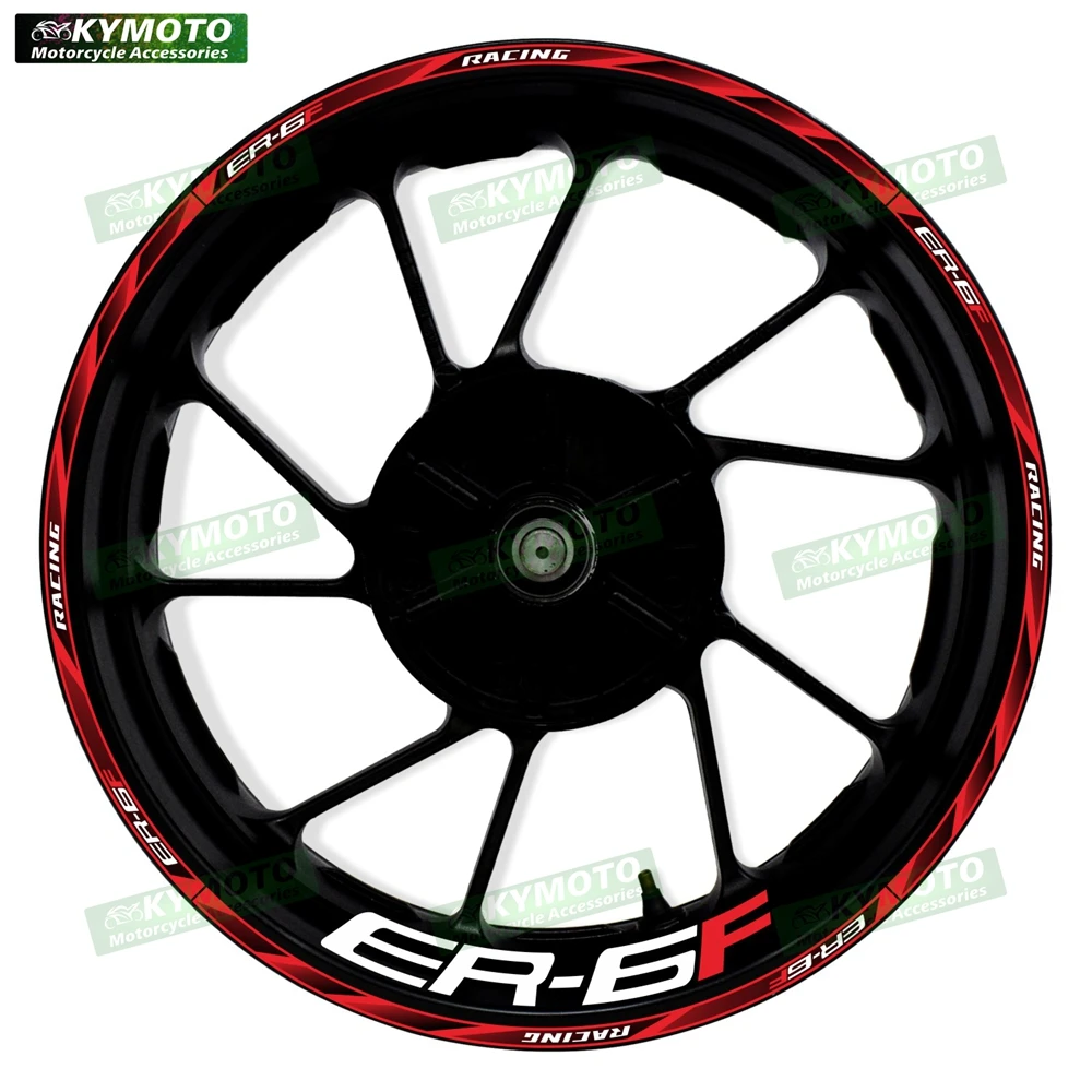 For ER-6F ER6F motorcycle accessories 17 inch front and rear wheel decals fairing wheel hub modified reflective strip stickers