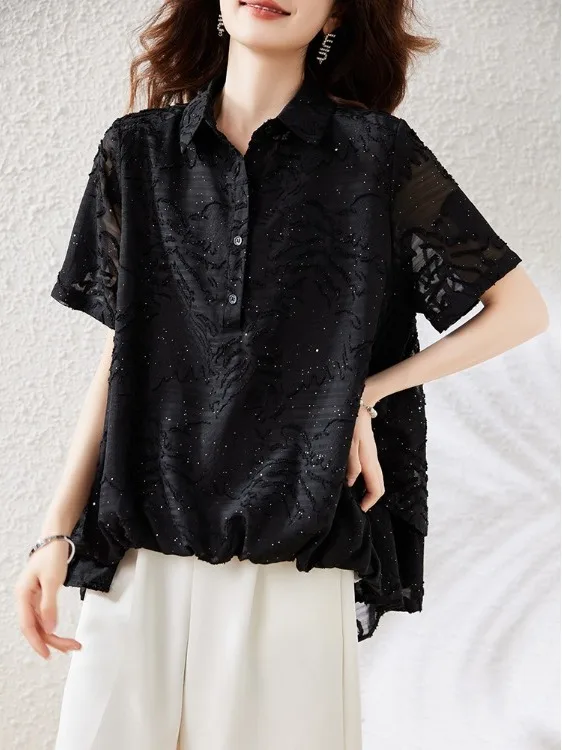 

Faionable Casual Loose Breathable ort Sve irt Top for Women Spring Summer New Arrival Korean Sle Slimming Effect