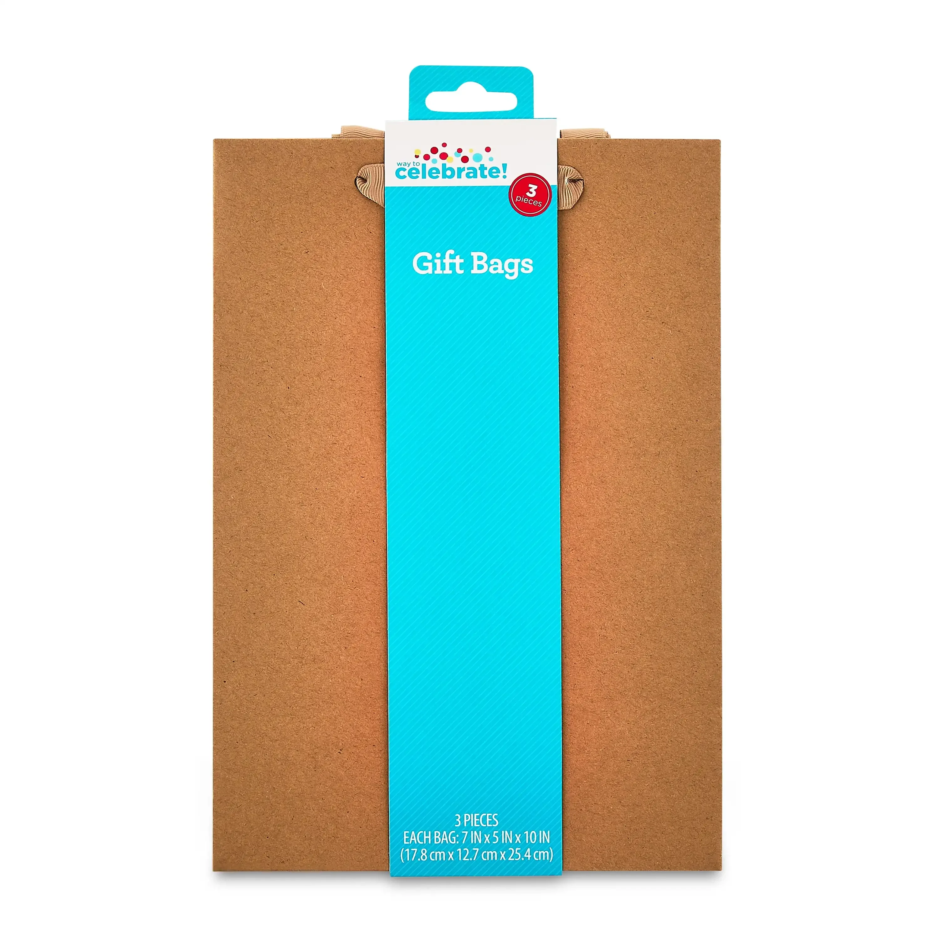 Large Brown Kraft Gift Bags, 7" x 10", 3 Count image 6