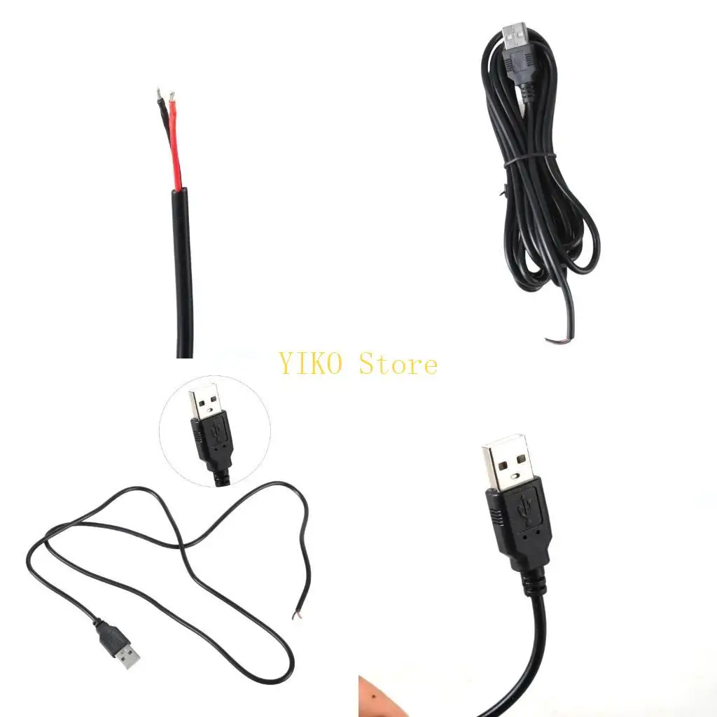 K32C USB to Open End Pigtail Cord 5V 3A for USB Equipments LED Light Router Repair