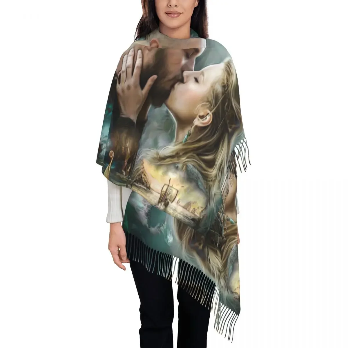 Customized Print Vikings Lagertha Ragnar Lothbrok Scarf Men Women Winter Warm Scarves Norse Valhalla Shawls Wraps