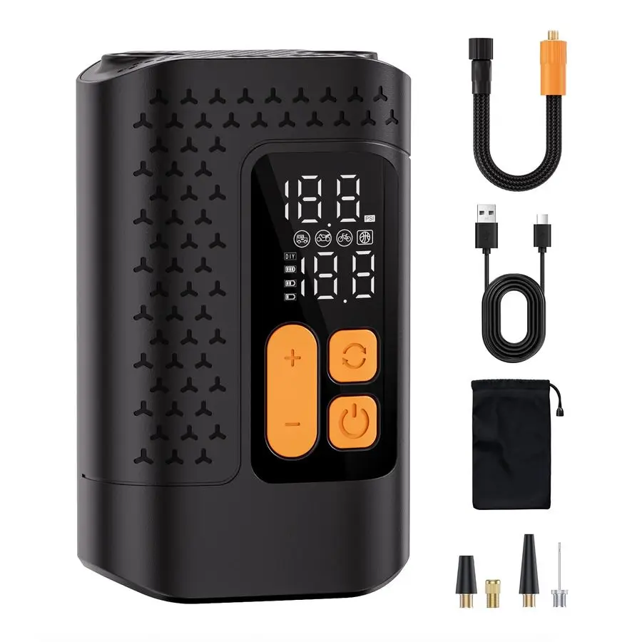 مضخة دراجة، مضخة إطار دراجة صغيرة 160 رطل لكل بوصة مربعة، مضخة دراجة سريعة 4X مع مقياس ضغط رقمي، مضخة هواء للدراجة الجبلية، موتو، #1