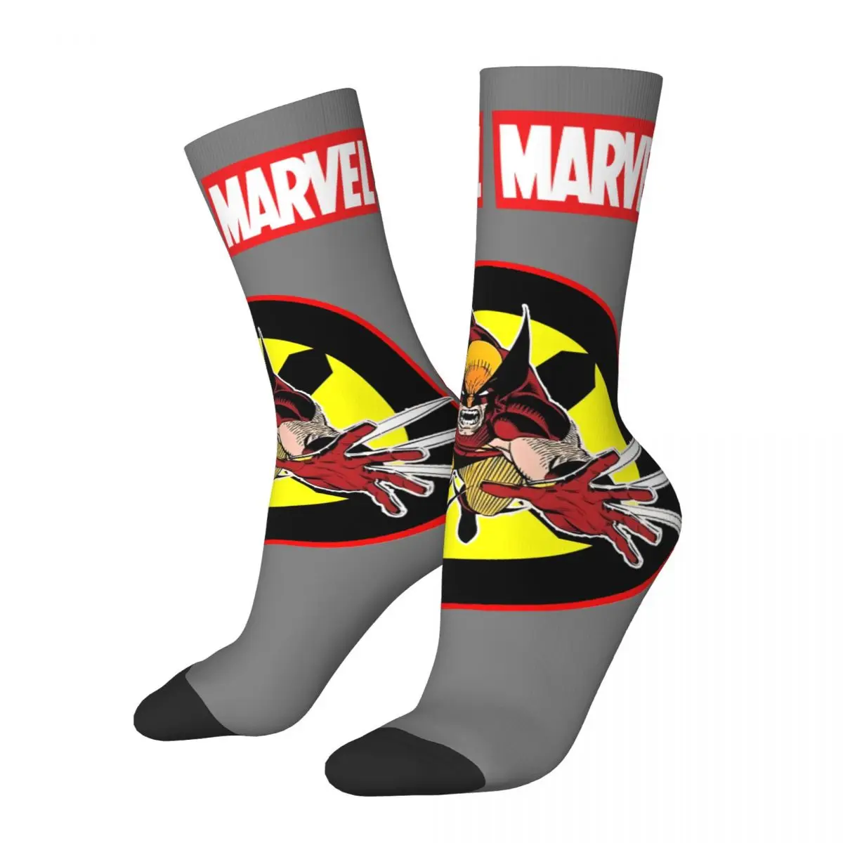 Weapon X Crazy Men's compression Socks Unisex Marvel X-man Deadpool & Wolverine Harajuku Seamless Printed Novelty Crew Sock