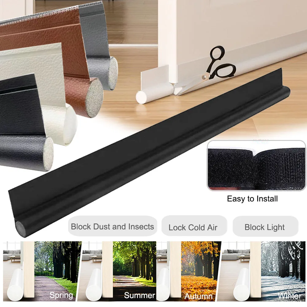 

4-Color Adjustable Door Bottom Seal Strip Heavy Duty Weatherproof Draft Blocker for Indoors/Outdoors Foam Barrier Under Door