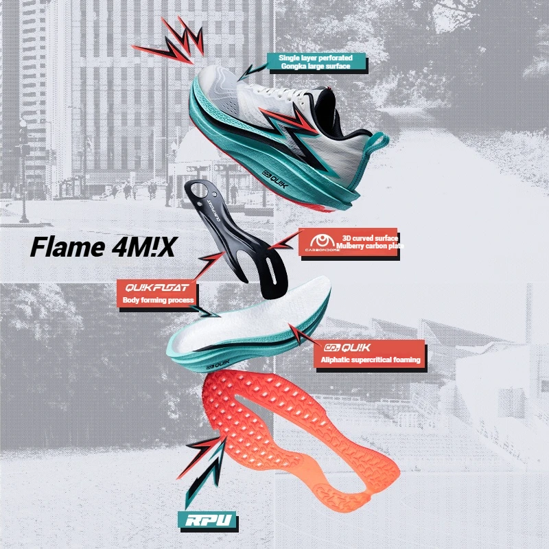 361 Degrees Flame 4.0 MIX Men's Carbon Plate Running Shoes Cushion Durable Lightweight Racing Marathon Male Sneakers 672512204