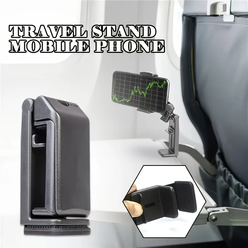 Telefoonhouder voor vliegtuig 360° °   Draagbare opvouwbare duurzame reis Essentiële Mount Spoorweg Treinstoel Stand Ondersteuning Auto Desktop
