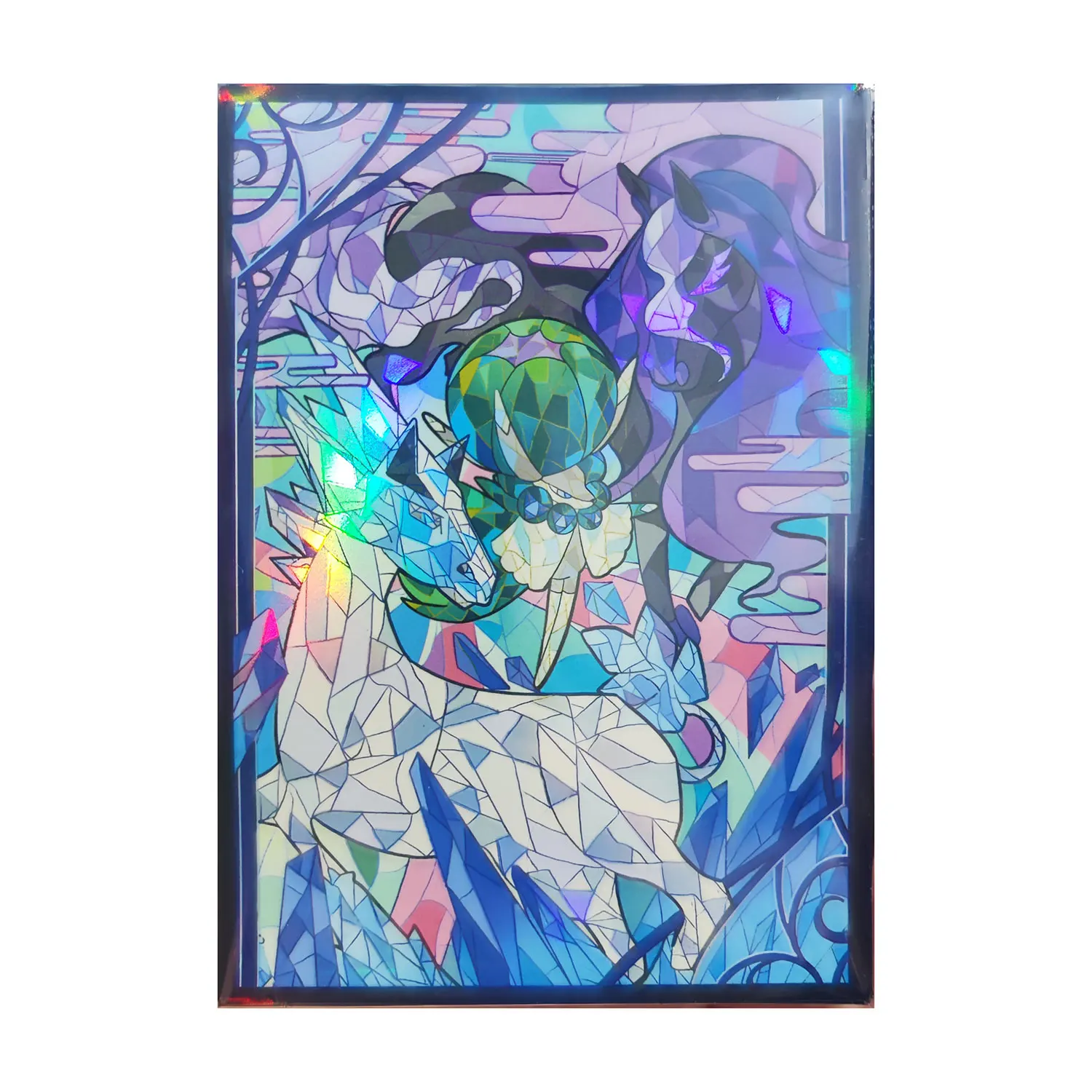 HOLO-Protège-cartes de jeu de société Anime, bouclier de protection, double couverture pour cartes à collectionner PTCG, PKM, MightWS, 66x91mm, 60 pièces