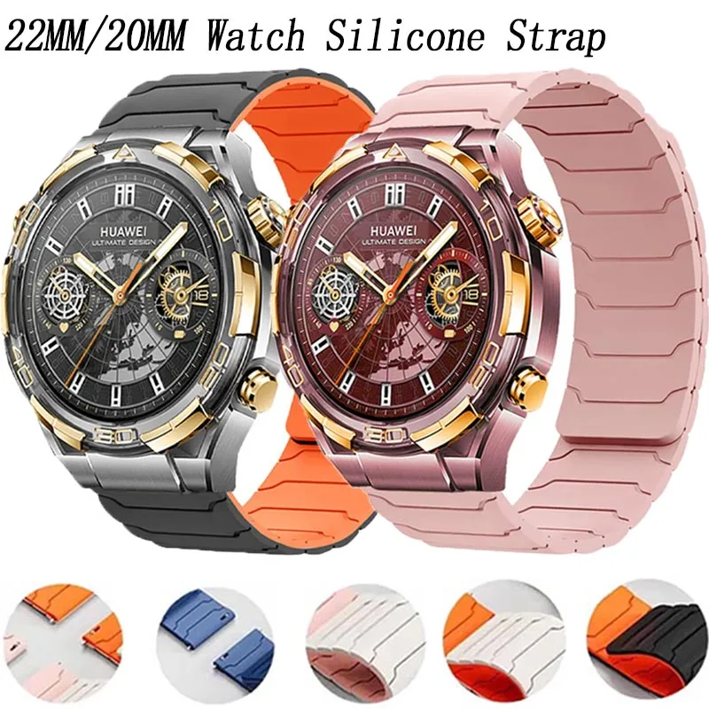20/22mm Silikonarmband für Huawei Ultimate 2/GT Runner 2 Magnetarmband für Huawei 5/GT6-5 46mm für Garmin Forerunner 170 70