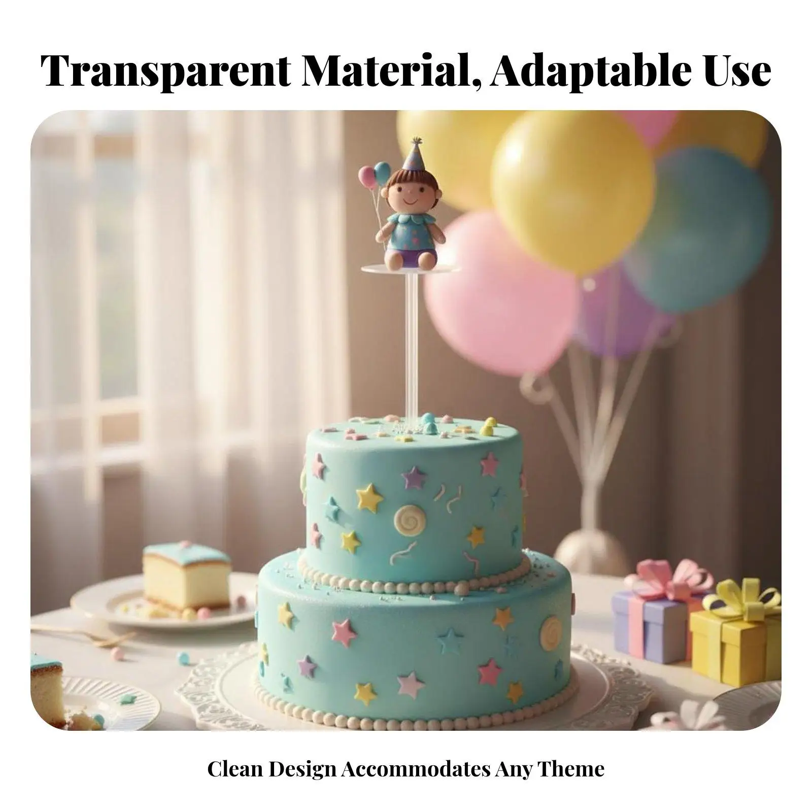 Round Cake Base Kit with Sticky Dots for Securing Cake Toppers and Decorations for Baking Supplies