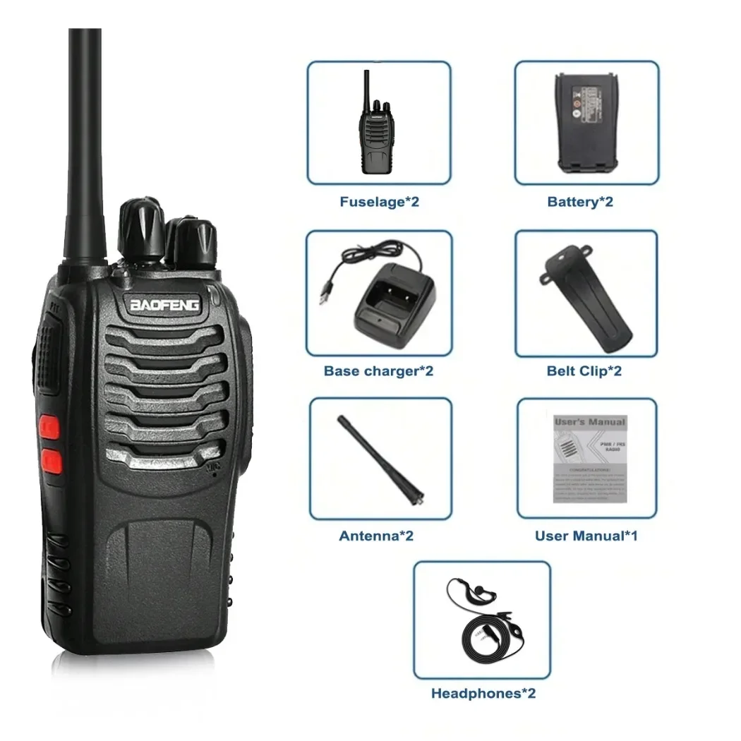 

Baofeng BF-88E Pmr Handheld Intercom Communicator 16 Kanaal Lange Afstand Gesprek Walkie Talkie 5W 446Mhz Home Hotel Radio