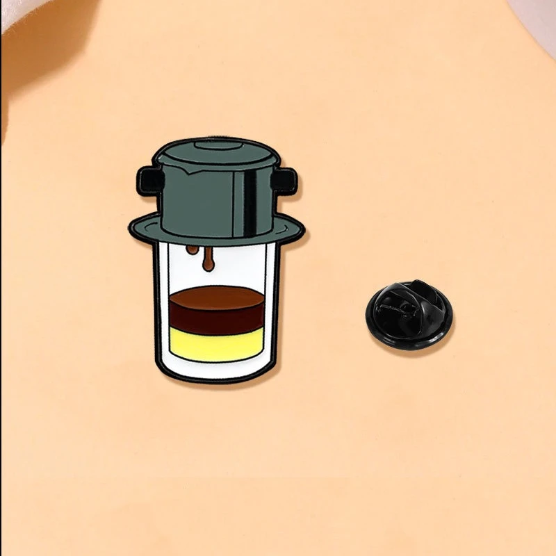 New Coffee Pot Design Brooch Casual Teapot Shape Alloy Badge Decorative Pin DIY Clothes Bags Hat Scarf T-shirt Jeans Decoration