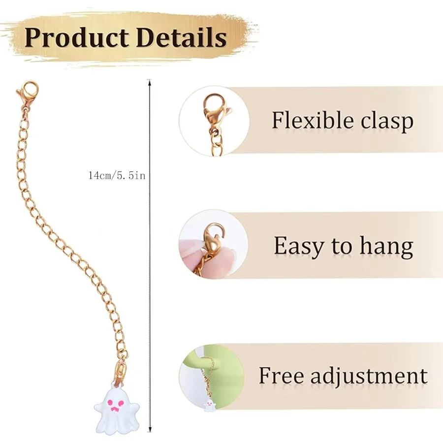 هالوين شبح القش كوف كاب ل ستانلي كوب 2 قطعة 10 مللي متر لطيف سيليكون القش Toppe ل تعثر مع 2 قطعة شبح السحر Peolized S #3