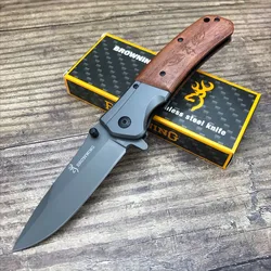 DA98 Folding 3Cr15 Blade Steel & Wood Handle Outdoor Diving Knife Jungle Field Tactical Knife Survival EDC Tools