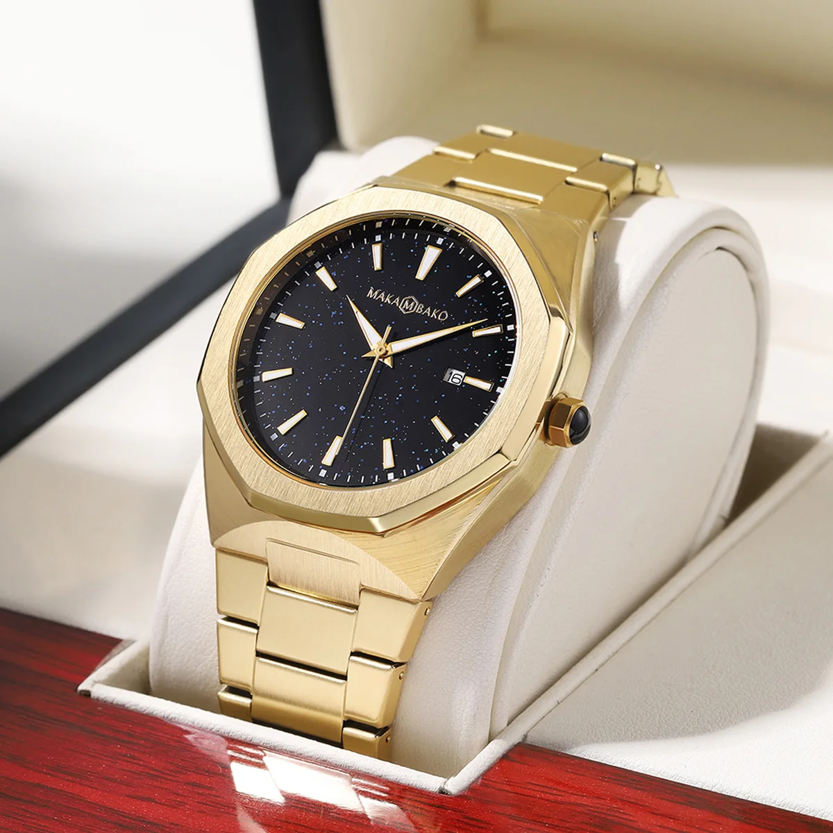 

Stainless Steel Strap Men Watch With Japanese Quartz Movement MIYOTA 2115 Black Clock 3Bar Waterproof Top Luxury Business Watch