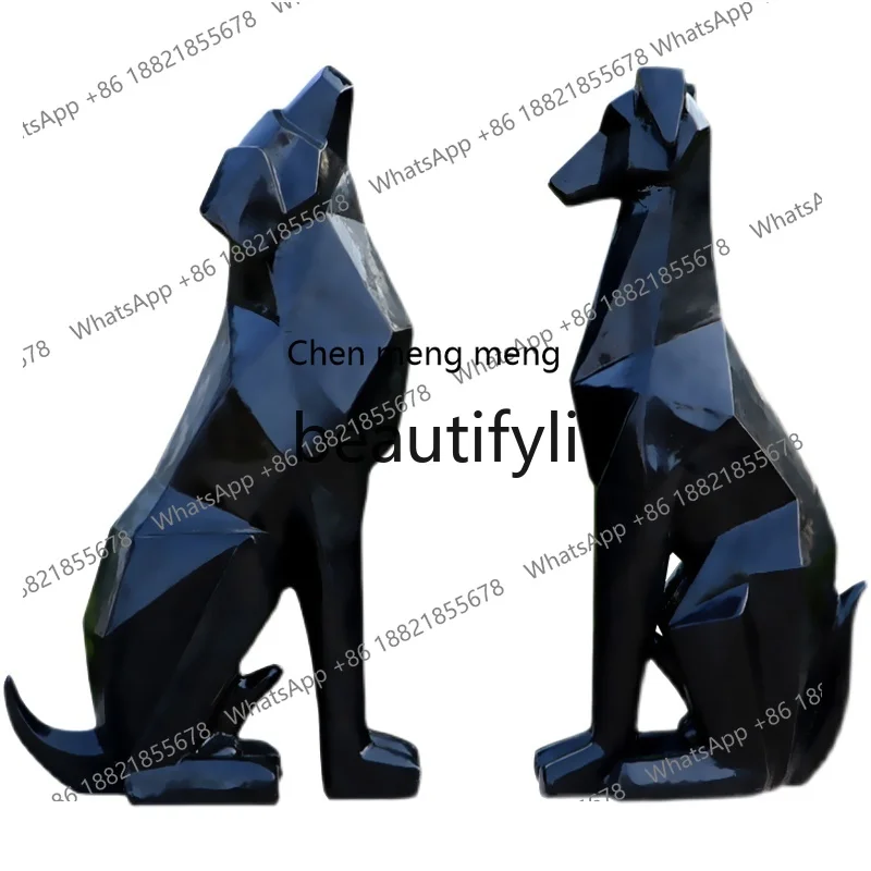 Dog ornament floor simulation large decorative geometric creativity